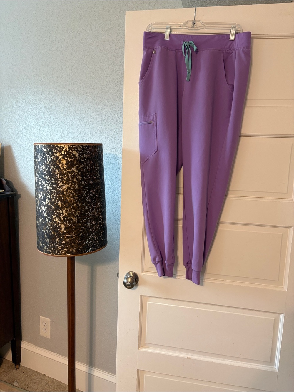 Figs Violet Jogger Pants with Teal Drawstring